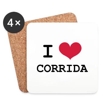 I Love Corrida - Dessous de verre (lot de 4) - blanc - Devant