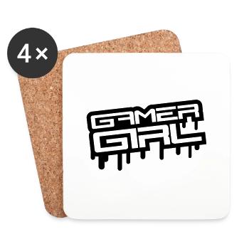 Gamer Girl Stamp - Dessous de verre (lot de 4) - blanc - Devant