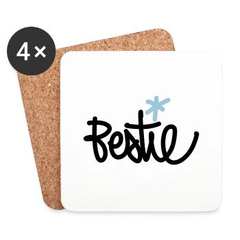 Bestie - Beste Freundin - Untersetzer (4er-Set) - Weiß - Vorne