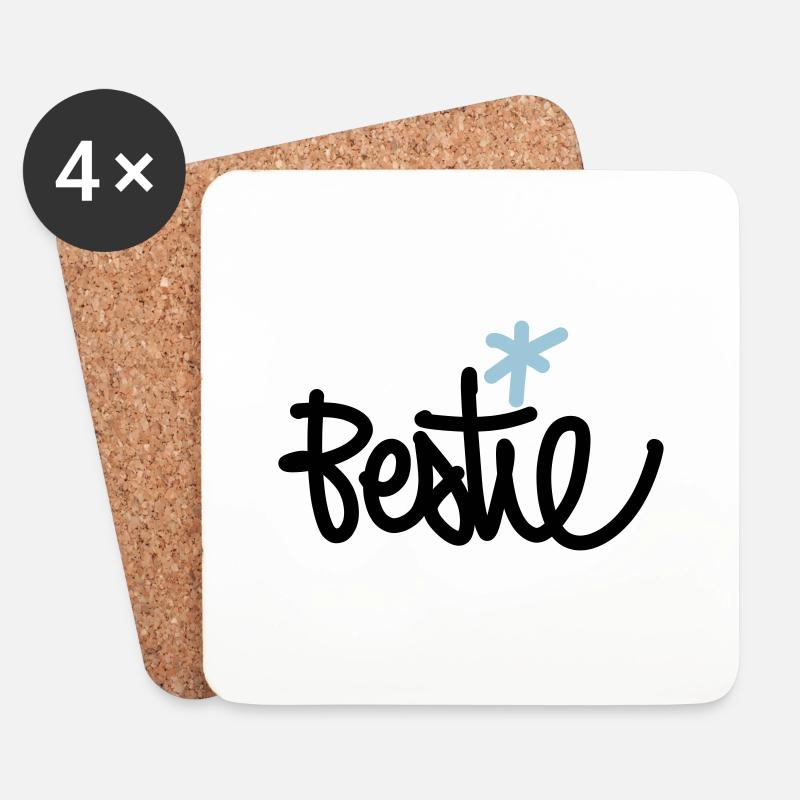 Bestie - Beste Freundin - Untersetzer (4er-Set) - Weiß