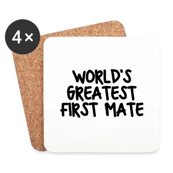 worlds greatest first mate - Coasters (set of 4) - white - Front