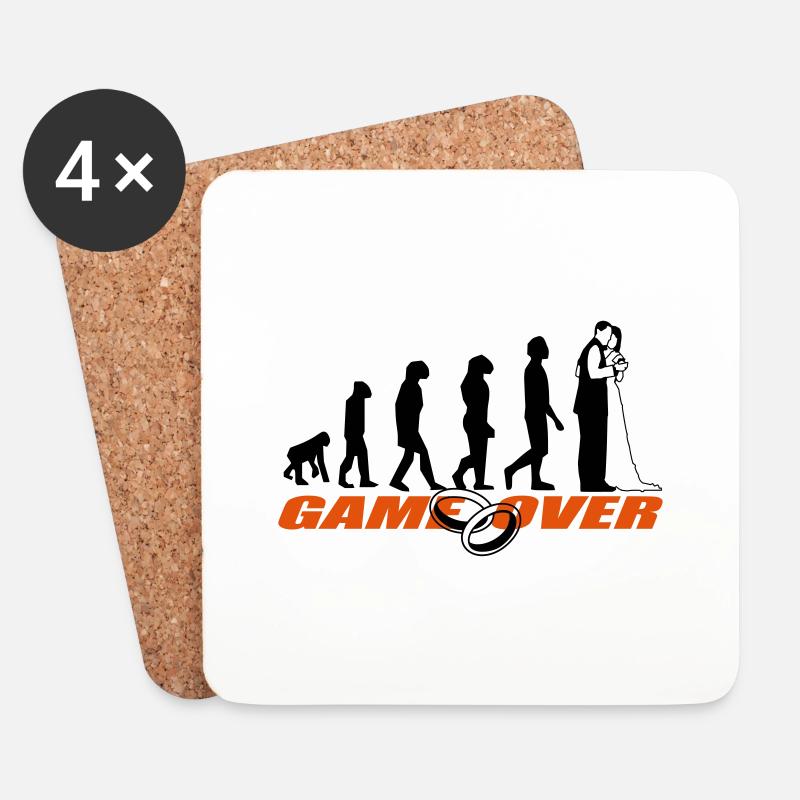 Junggesellenabschied Junggesellinnenabschied - Untersetzer (4er-Set) - Weiß
