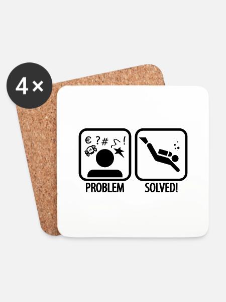 Diving: Problem - Solved! - Untersetzer (4er-Set) - Weiß