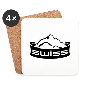 Swiss Mountain Banner Logo - Dessous de verre (lot de 4) - blanc - Devant