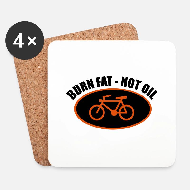 Fahrrad - Untersetzer (4er-Set) - Weiß