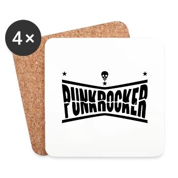 PUNKROCKER - Untersetzer (4er-Set) - Weiß - Vorne