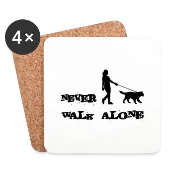 Hund gassi - Untersetzer (4er-Set) - Weiß - Vorne