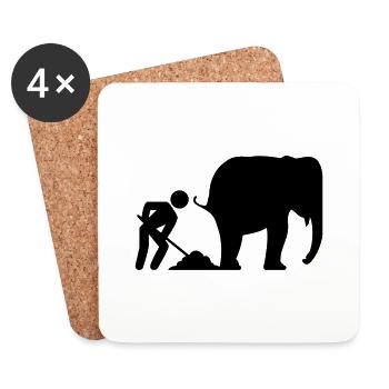 Elephant shit - Coasters (set of 4) - white - Front