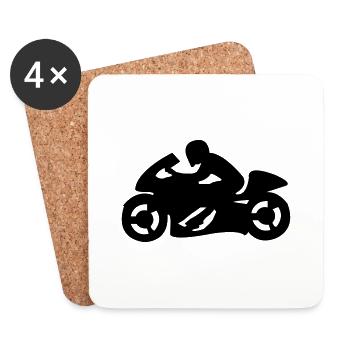 motorad_fahrer - Untersetzer (4er-Set) - Weiß - Vorne