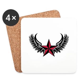 Nautic star, étoile nautique symbole protection - Dessous de verre (lot de 4) - blanc - Devant
