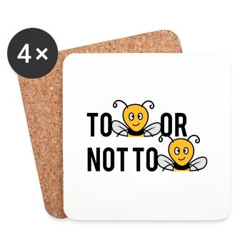 Être ou ne pas être des abeilles - Dessous de verre (lot de 4) - blanc - Devant