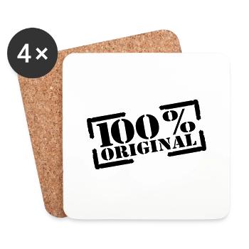 timbre original 100 % - Dessous de verre (lot de 4) - blanc - Devant