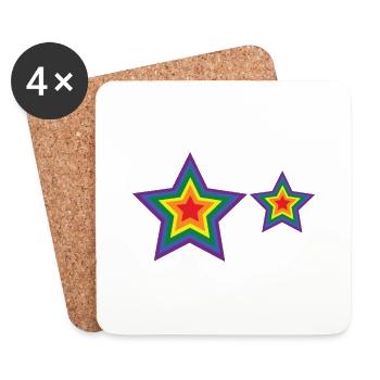 Schwule Stars - Untersetzer (4er-Set) - Weiß - Vorne