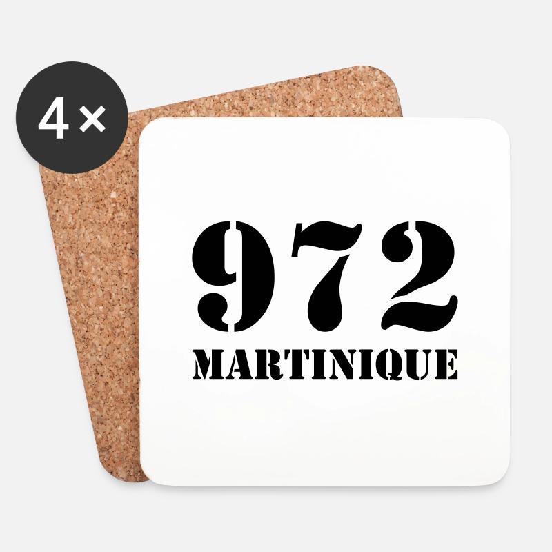 972 Martinique - Dessous de verre (lot de 4) - blanc