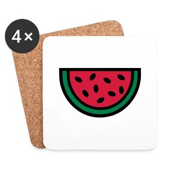 Melone - Untersetzer (4er-Set) - Weiß - Vorne