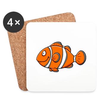clownfish - Dessous de verre (lot de 4) - blanc - Devant