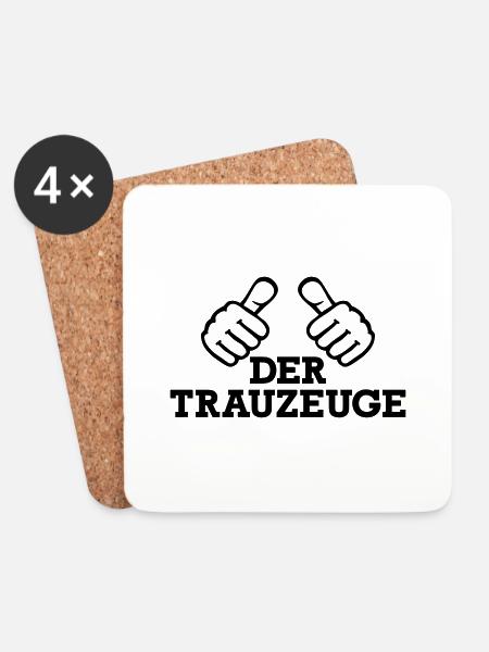 Trauzeuge - Untersetzer (4er-Set) - Weiß