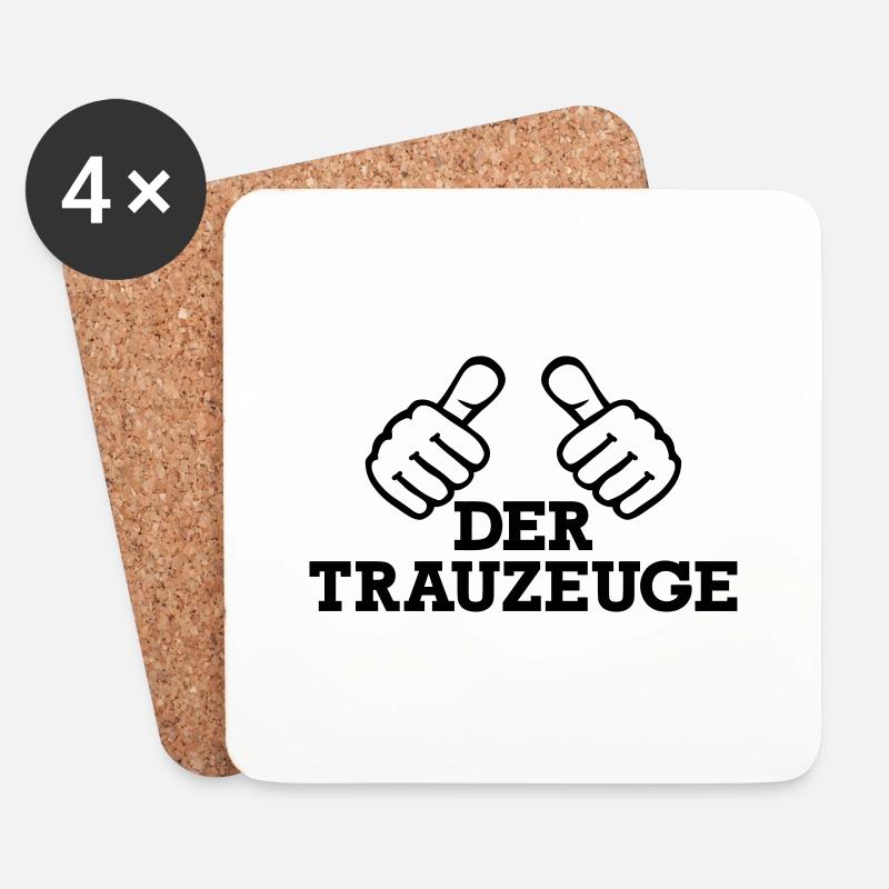 Trauzeuge - Untersetzer (4er-Set) - Weiß