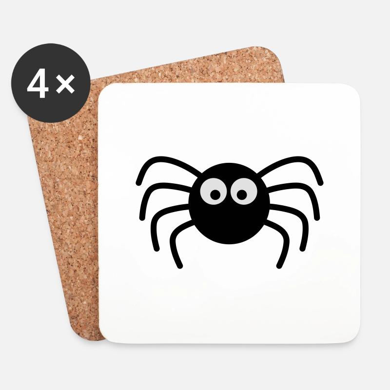 Spinne - Untersetzer (4er-Set) - Weiß