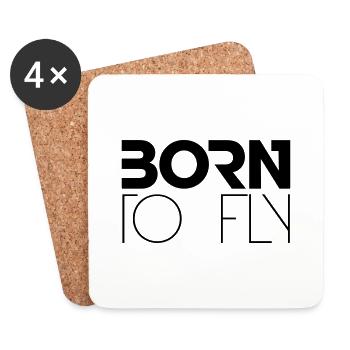Born to Fly Heli Logo Design - Coasters (set of 4) - white - Front