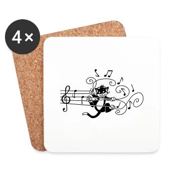 musicat - Coasters (set of 4) - white - Front