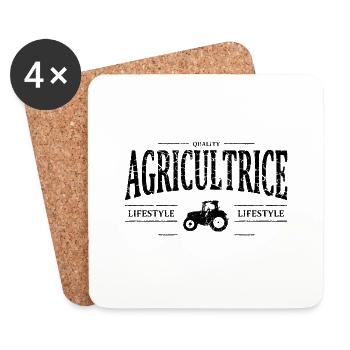 Agricultrice - Dessous de verre (lot de 4) - blanc - Devant