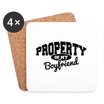 PROPERTY OF MY BOYFRIEND - Coasters (set of 4) - white - Front