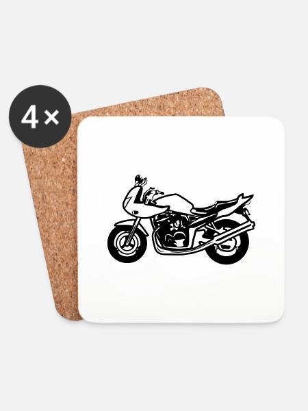 motorrad Sporttourer Naked Bike - Untersetzer (4er-Set) - Weiß
