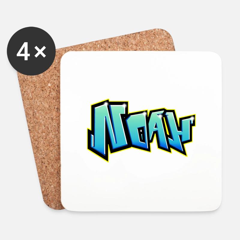 NOAH druckbare Graffiti - Untersetzer (4er-Set) - Weiß