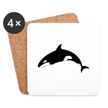 Whales - Coasters (set of 4) - white - Front