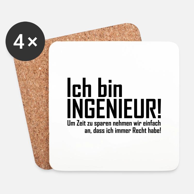 ingenieur - Untersetzer (4er-Set) - Weiß