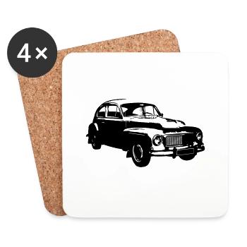 Voiture de la marque suédoise V 544 - Dessous de verre (lot de 4) - blanc - Devant