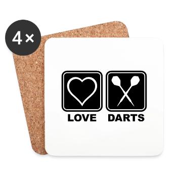 Love Darts - Dessous de verre (lot de 4) - blanc - Devant