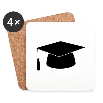 Doctoral hat - Coasters (set of 4) - white - Front