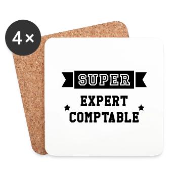 Expert Comptable / Comptabilité / Comptable / - Dessous de verre (lot de 4) - blanc - Devant