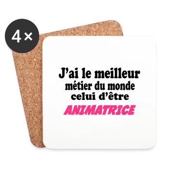 J'ai le meilleur métier du monde : animatrice - Untersetzer (4er-Set) - Weiß - Vorne