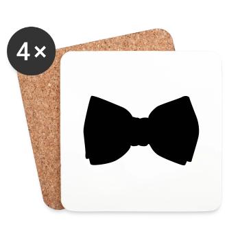 nœud papillon - Dessous de verre (lot de 4) - blanc - Devant