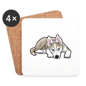 Siberian Husky Dog - Coasters (set of 4) - white - Front