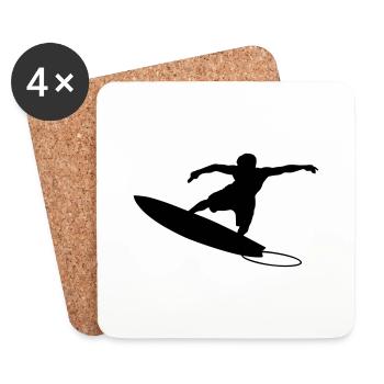 Surfer 4 (Vector) - Coasters (set of 4) - white - Front