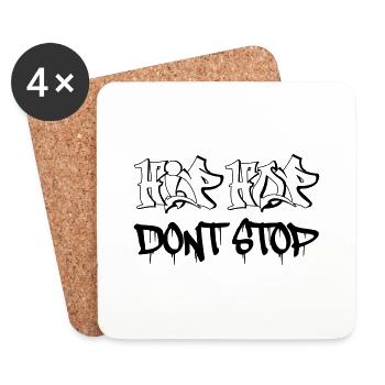 hip_hop_dont_stop - Untersetzer (4er-Set) - Weiß - Vorne