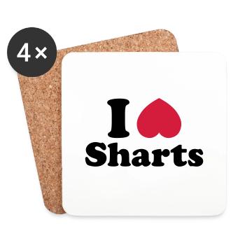 I Heart Sharts - Coasters (set of 4) - white - Front