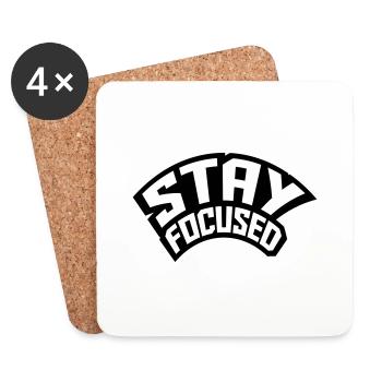 stay focused gebogen cool symbol design logo aufme - Untersetzer (4er-Set) - Weiß - Vorne