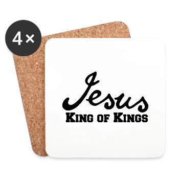 christian logo cool, texte jésus christ - Dessous de verre (lot de 4) - blanc - Devant