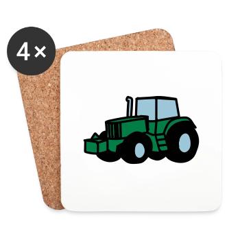 Traktor - Untersetzer (4er-Set) - Weiß - Vorne
