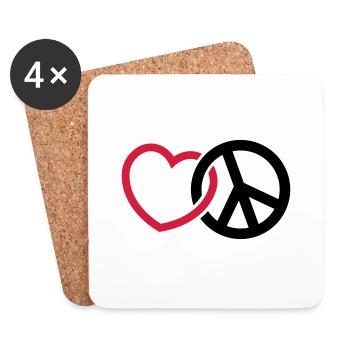 love peace - Coasters (set of 4) - white - Front
