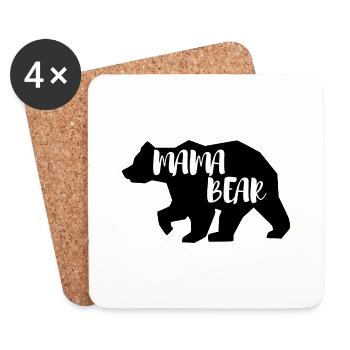 Mama Bear Baer Mama Tshirt - Untersetzer (4er-Set) - Weiß - Vorne