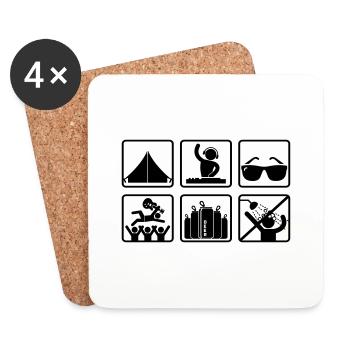 Festival life - Untersetzer (4er-Set) - Weiß - Vorne