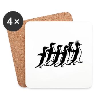 Pinguine Rudel - Untersetzer (4er-Set) - Weiß - Vorne