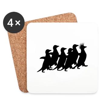 Pinguine Rudel - Untersetzer (4er-Set) - Weiß - Vorne