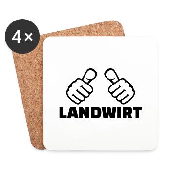 Landwirt - Untersetzer (4er-Set) - Weiß - Vorne